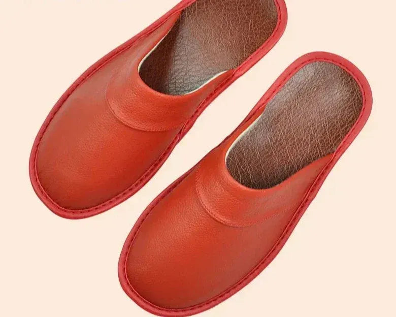 Men’s Leather Slip-On Slippers