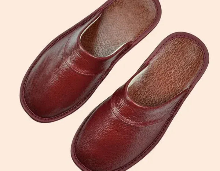 Men’s Leather Slip-On Slippers