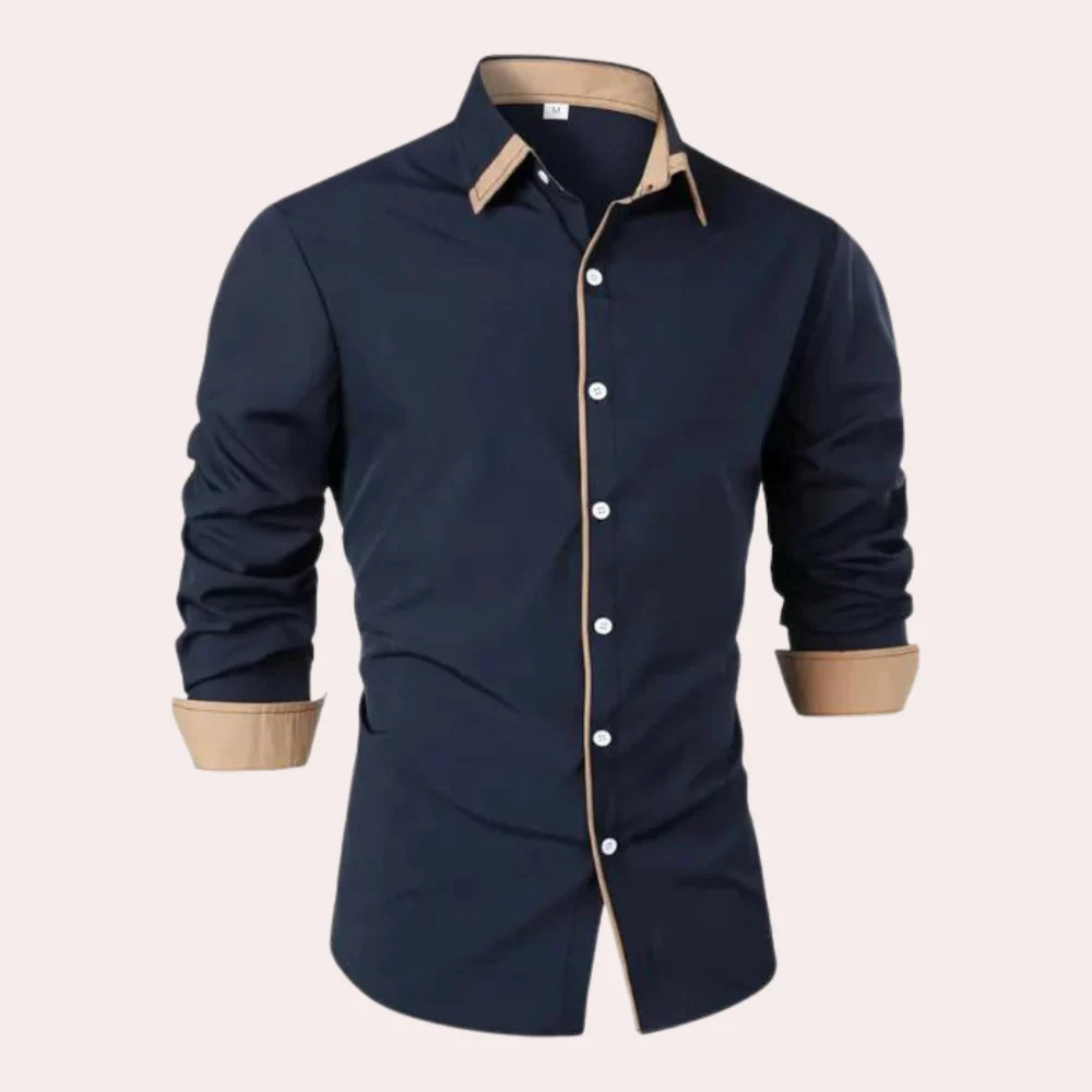Men’s Two-Tone Button-Down Shirt