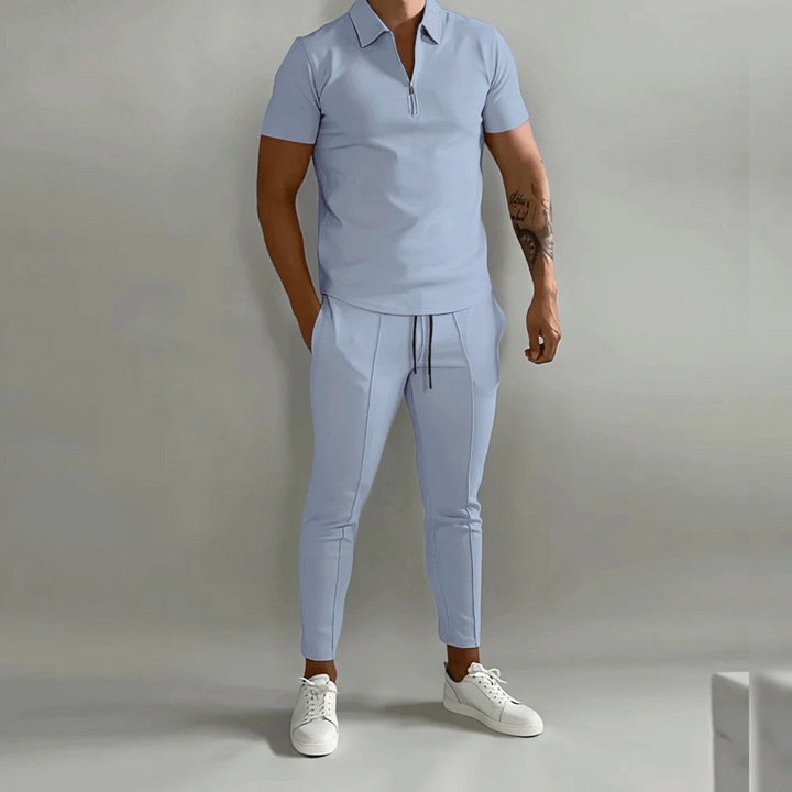 Men’s Polo and Slim-Fit Trouser Set