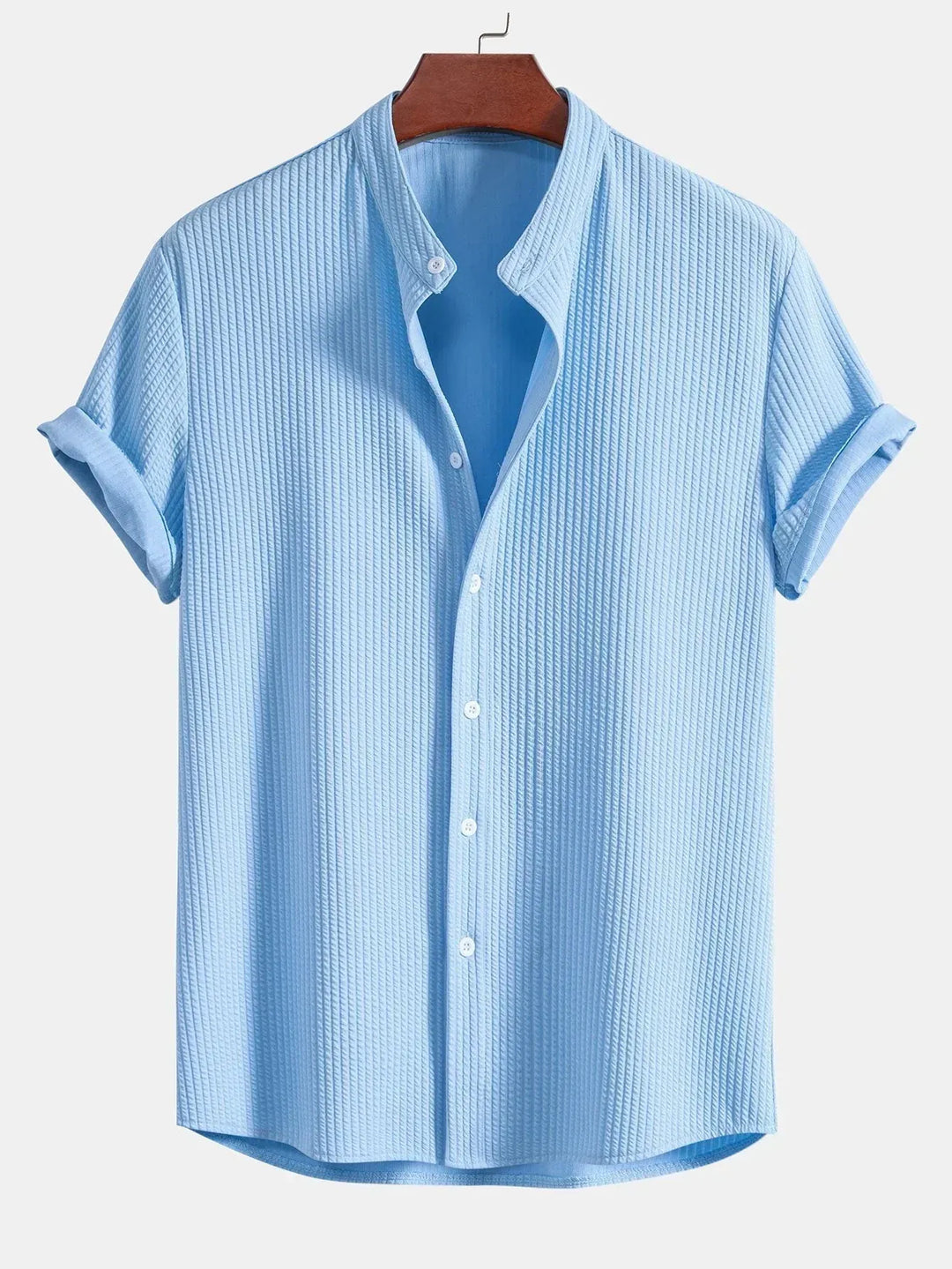 Men’s Short-Sleeve Band Collar Shirt