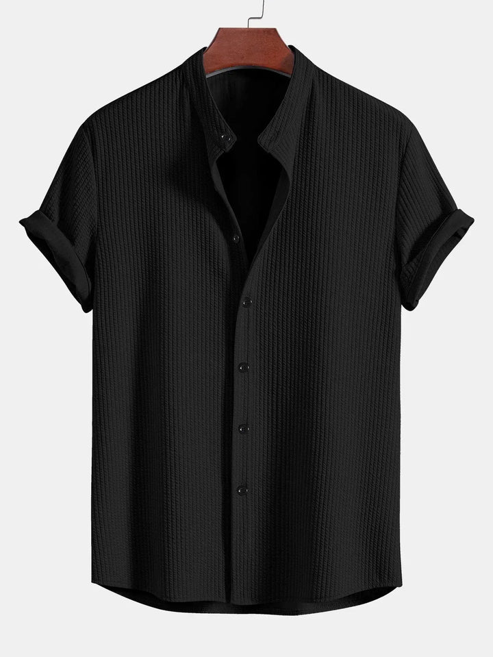 Men’s Short-Sleeve Band Collar Shirt