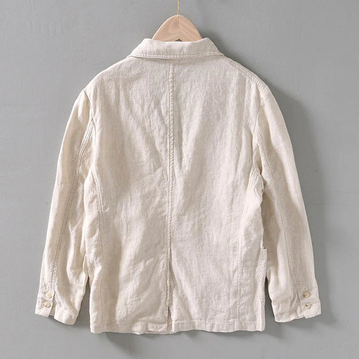 Men's Linen Blazer with Pockets