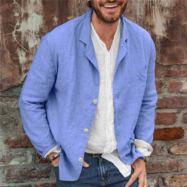 Men’s Button-Up Jacket with Collar