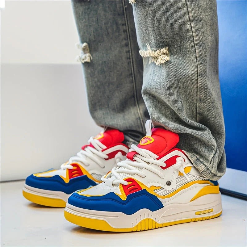 Men’s Multi-Layered Sneakers with Textured Outsole