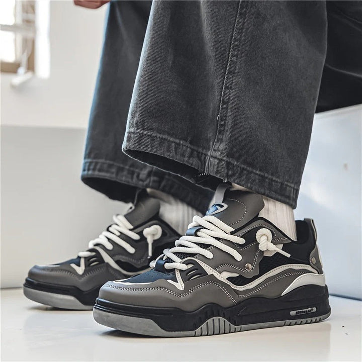 Men’s Multi-Layered Sneakers with Textured Outsole