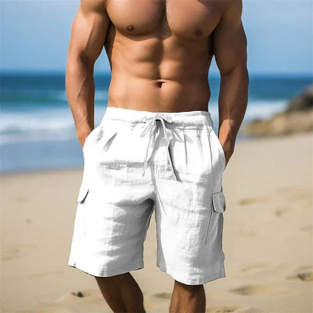 Men's Wide-Leg Cargo Shorts with Drawstring