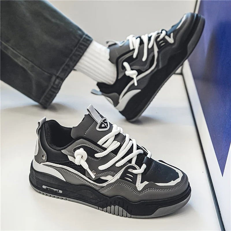 Men’s Multi-Layered Sneakers with Textured Outsole