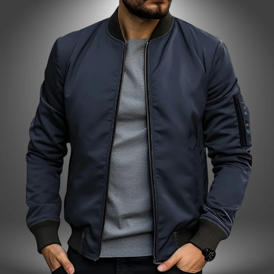 Men's Zip-Front Bomber Jacket