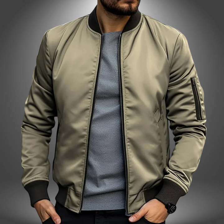 Men's Zip-Front Bomber Jacket