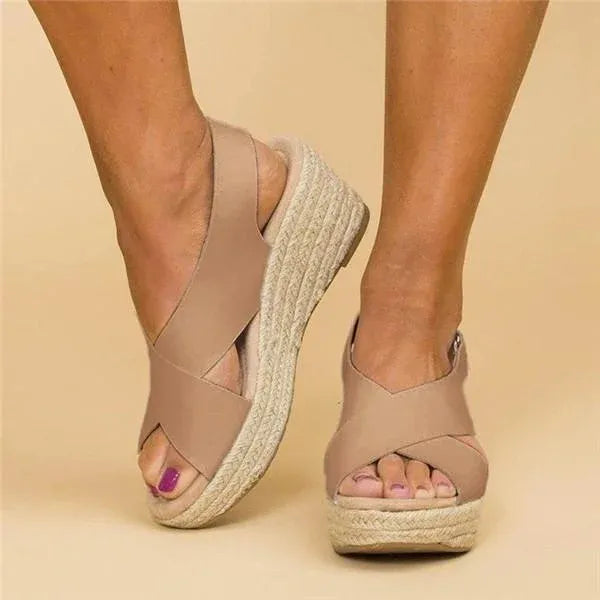 Women’s Crisscross Strap Wedge Sandals