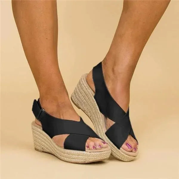 Women’s Crisscross Strap Wedge Sandals