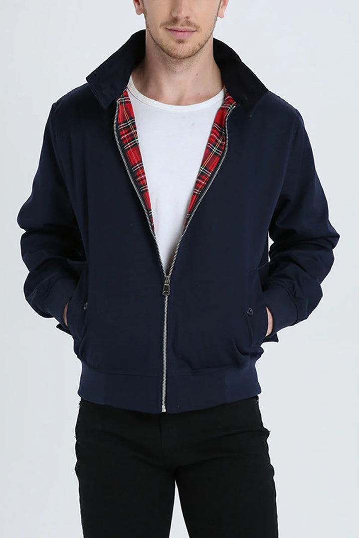 Men’s Zip-Up Plaid-Lined Jacket