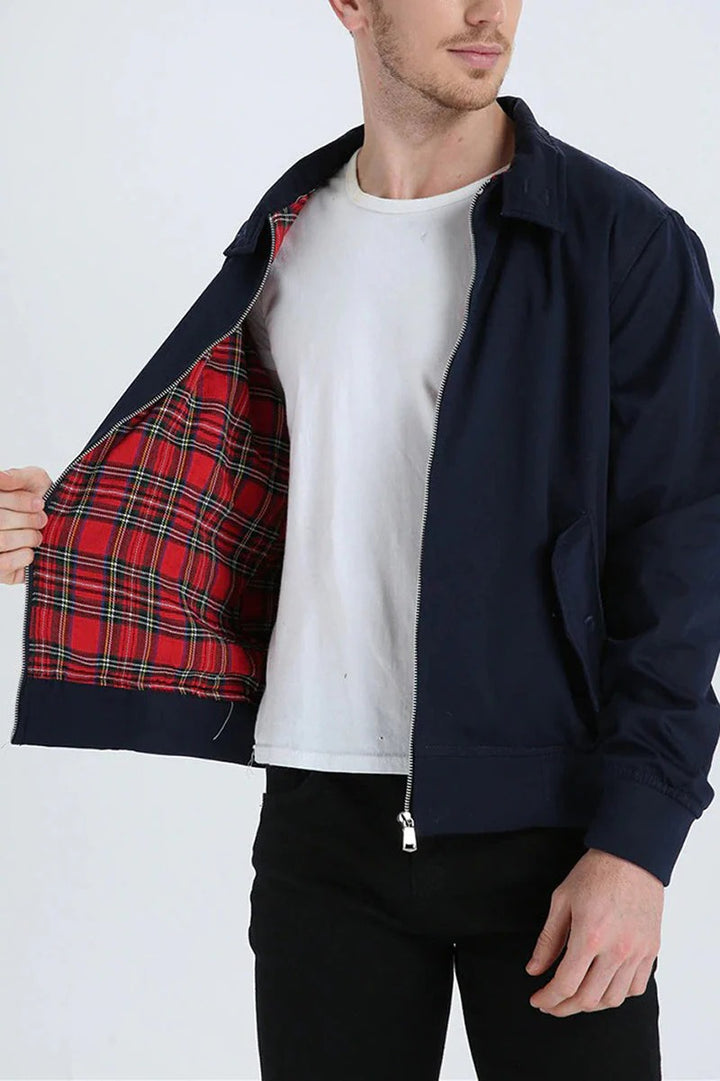 Men’s Zip-Up Plaid-Lined Jacket
