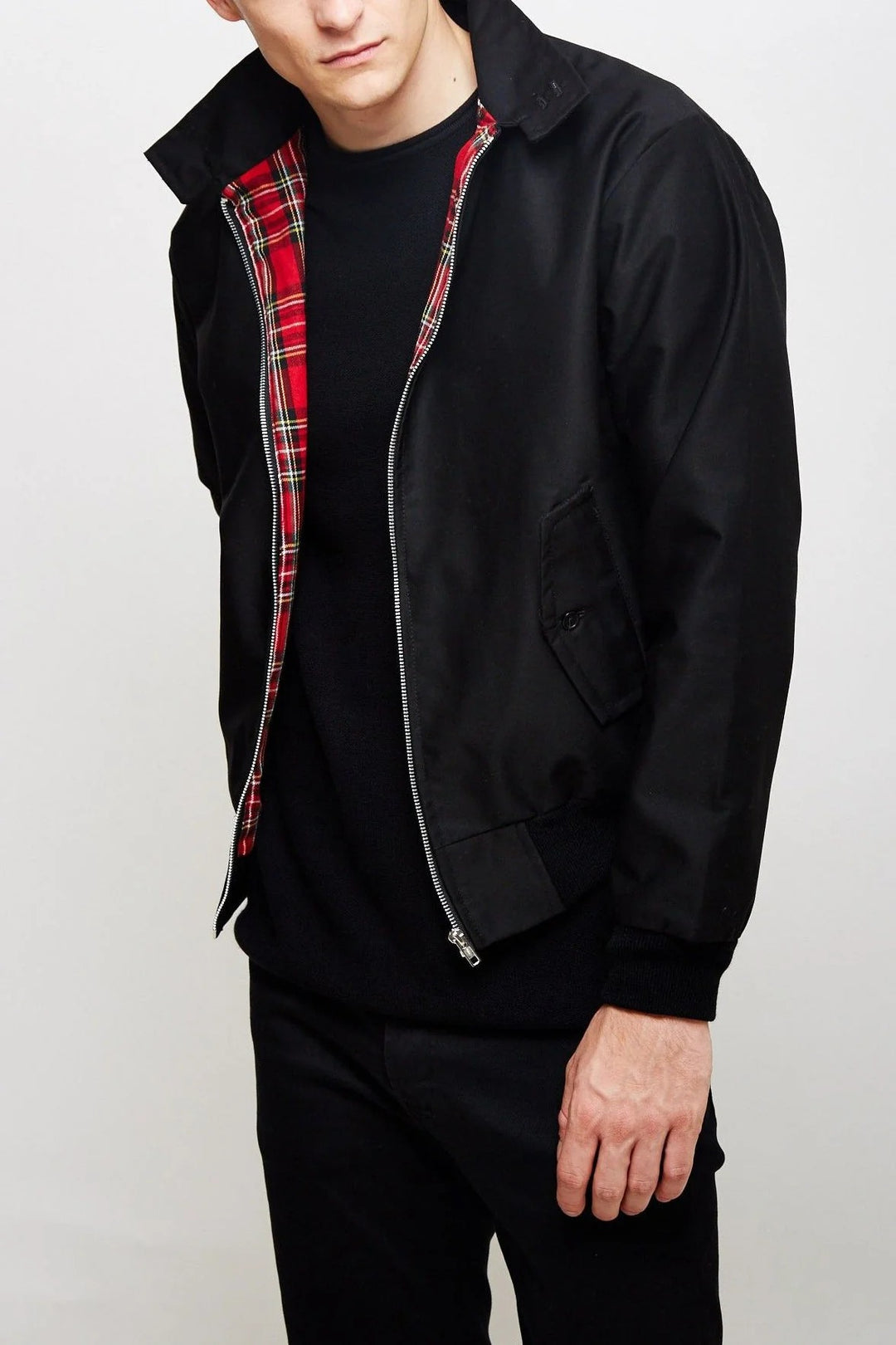Men’s Zip-Up Plaid-Lined Jacket