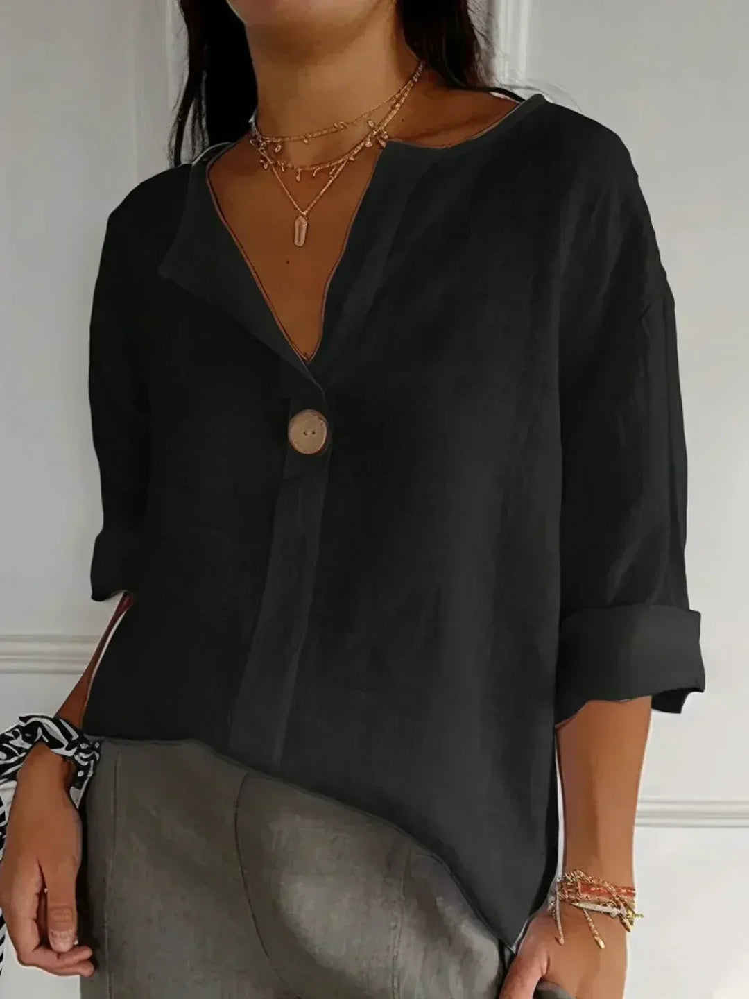 Women’s Split V-Neck Blouse