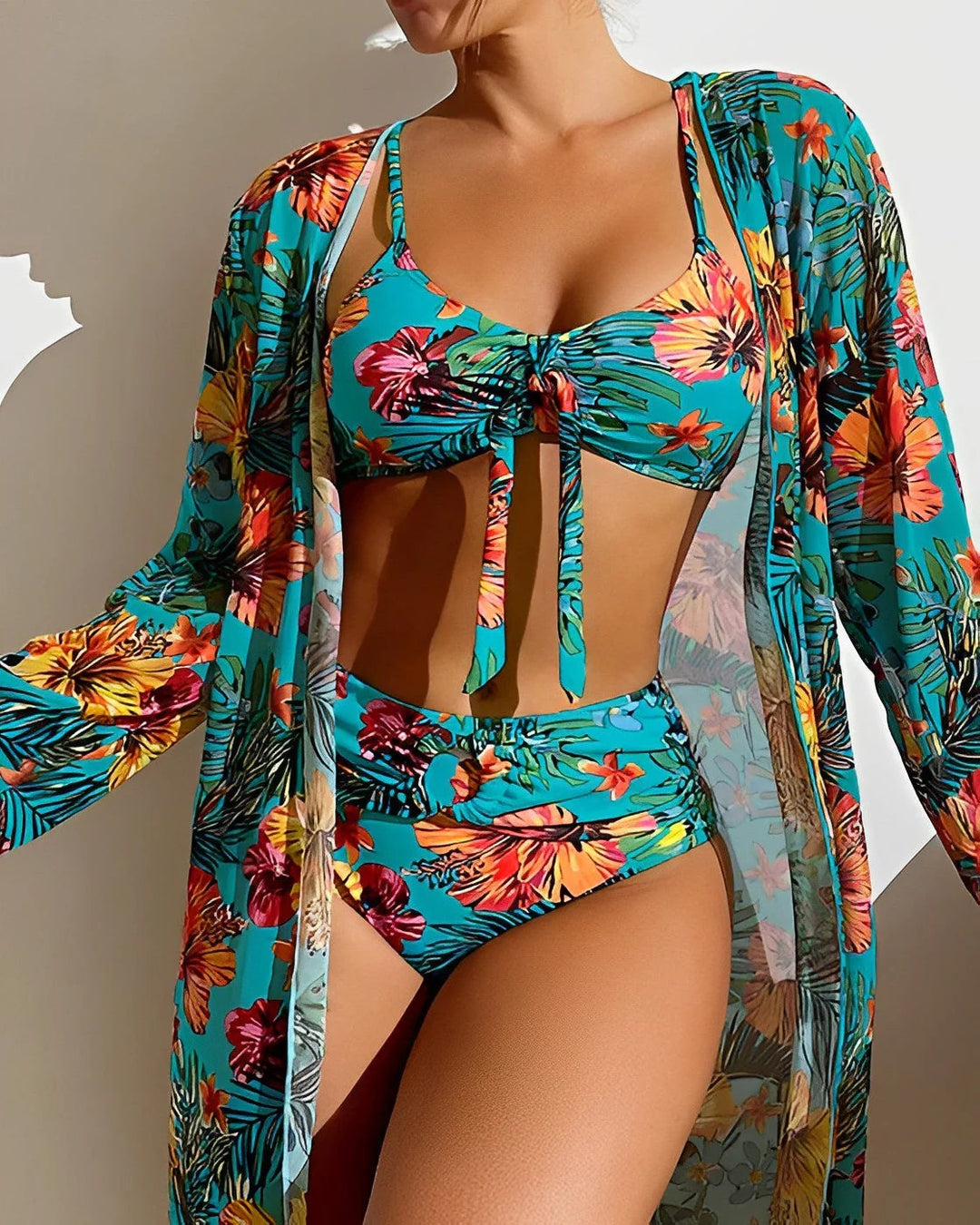 Women’s Three-Piece Floral Bikini Set