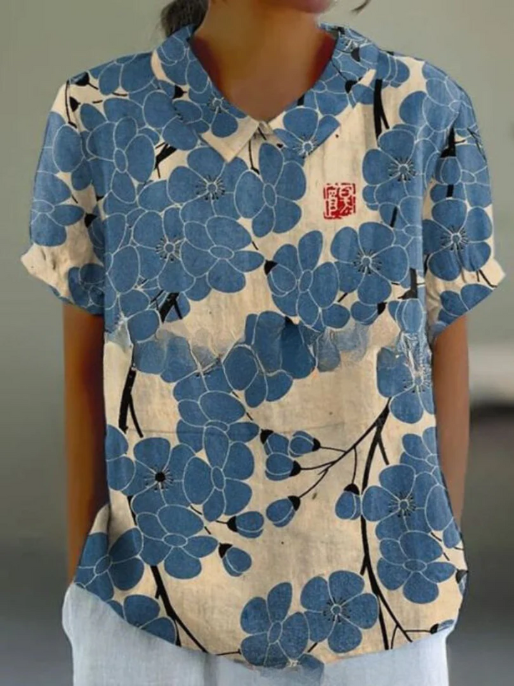 Women’s Short-Sleeve Floral Blouse