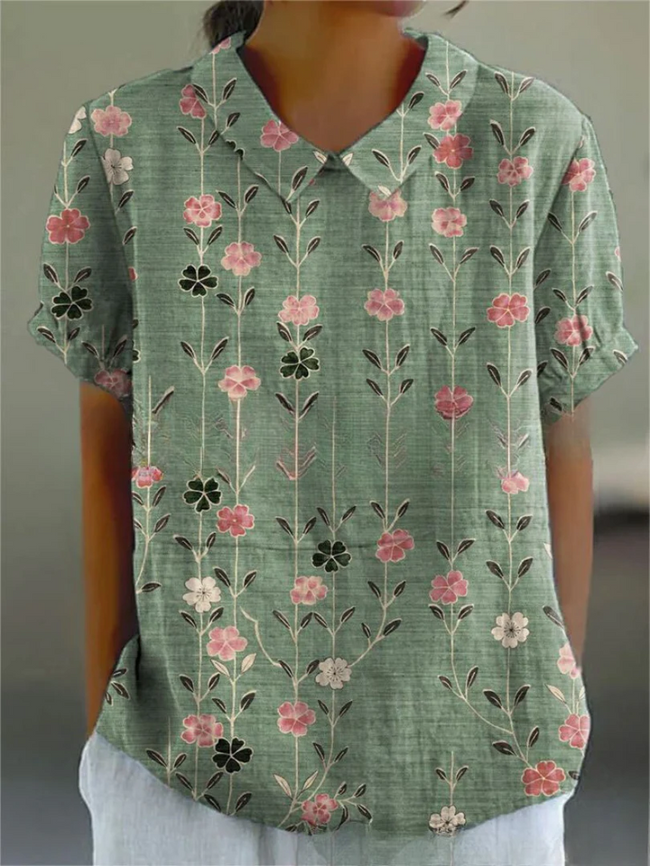Women’s Short-Sleeve Floral Blouse