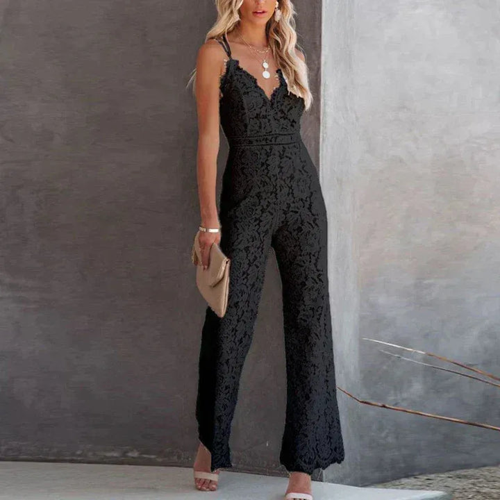 Women's Floral Lace Sleeveless Jumpsuit
