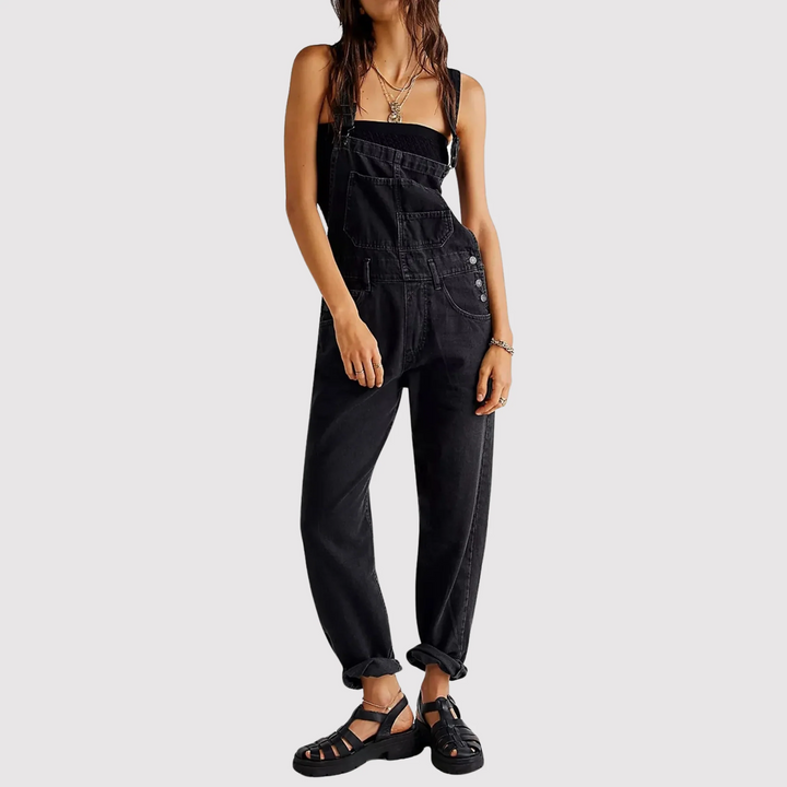 Women’s Denim Overalls with Multiple Pockets
