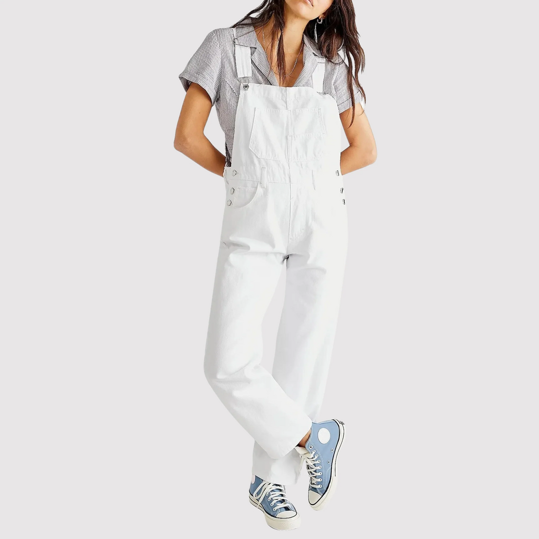 Women’s Denim Overalls with Multiple Pockets
