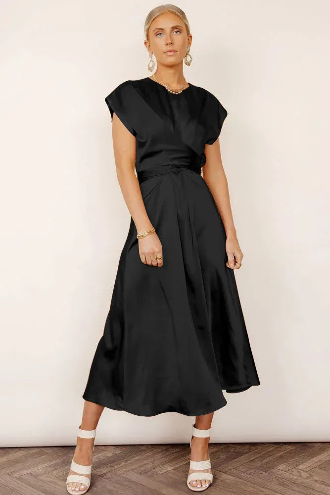Women’s Satin-Finish Midi Dress