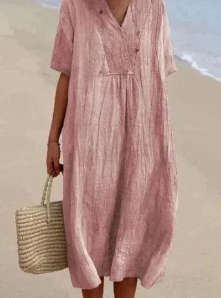 Women's Deep V-Neck Midi Dress