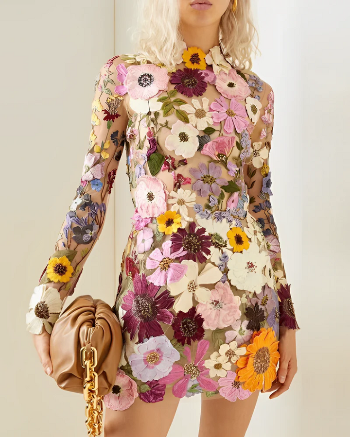 Women’s Floral Appliqué Mini Dress