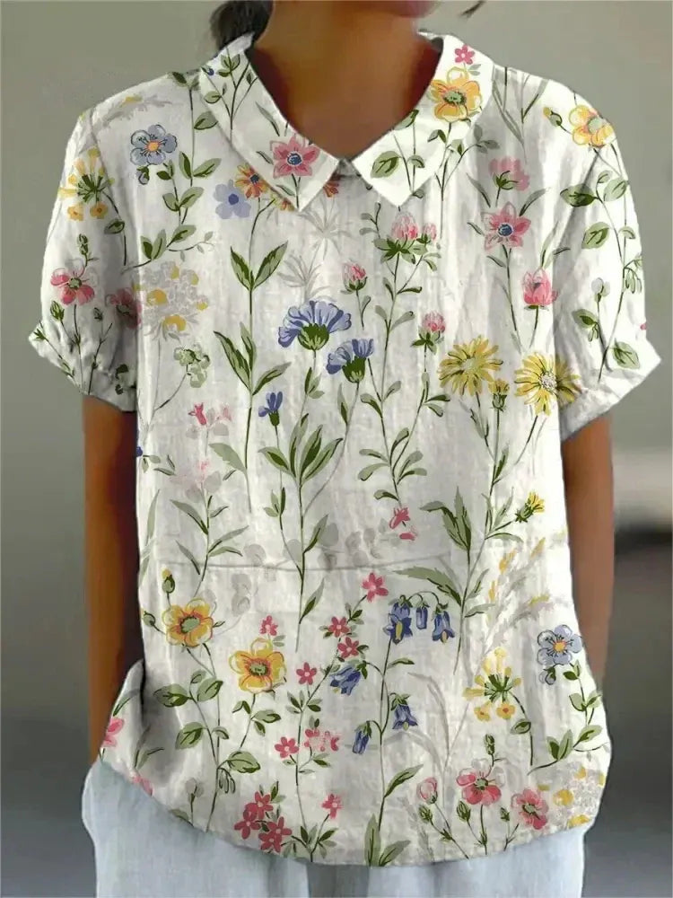 Women’s Short-Sleeve Floral Blouse