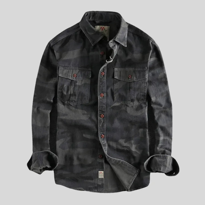 Men’s Camouflage Long-Sleeve Button-Down Shirt