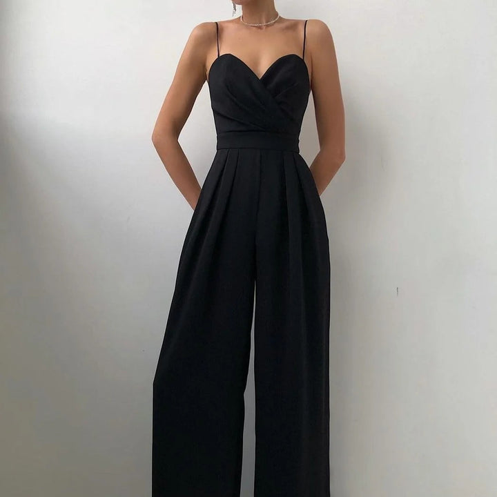 Women's Sweetheart Neckline Wide-Leg Jumpsuit