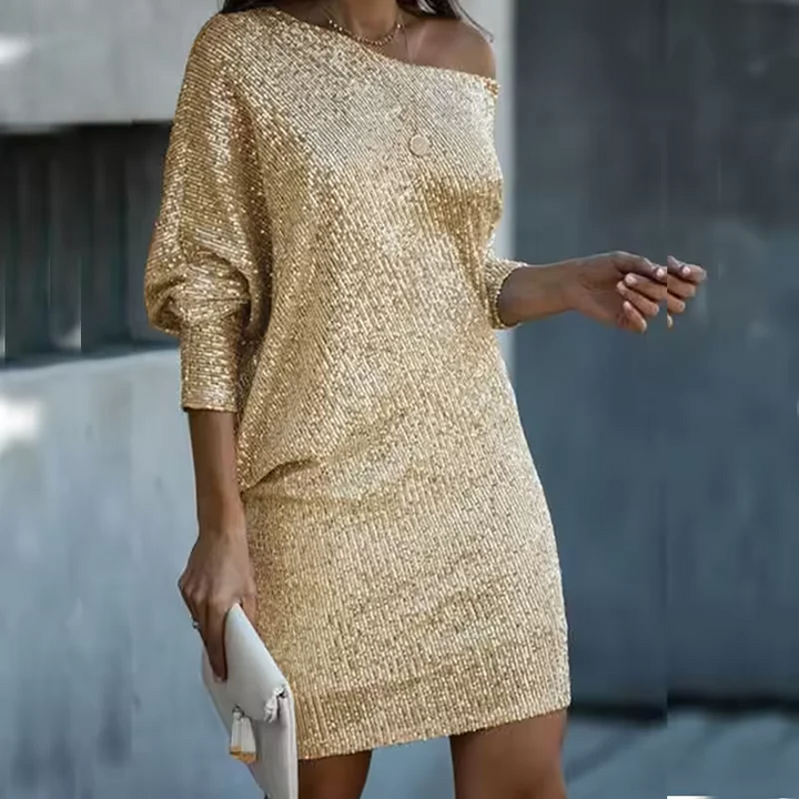 Women’s Off-the-Shoulder Sequin Mini Dress