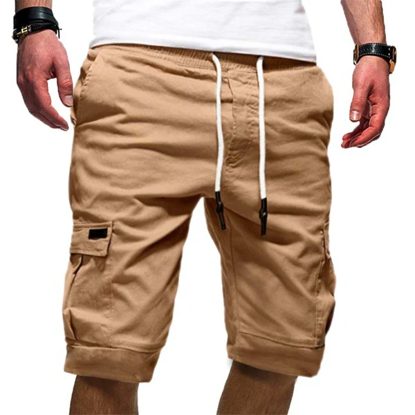 Men's Slim-Fit Cargo Shorts with Drawstring