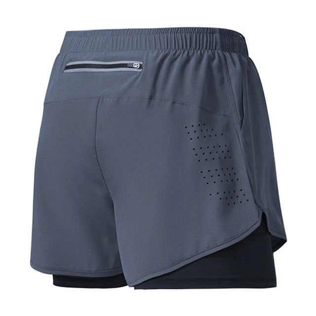 Men’s Double-Layer Shorts with Zippered Pocket