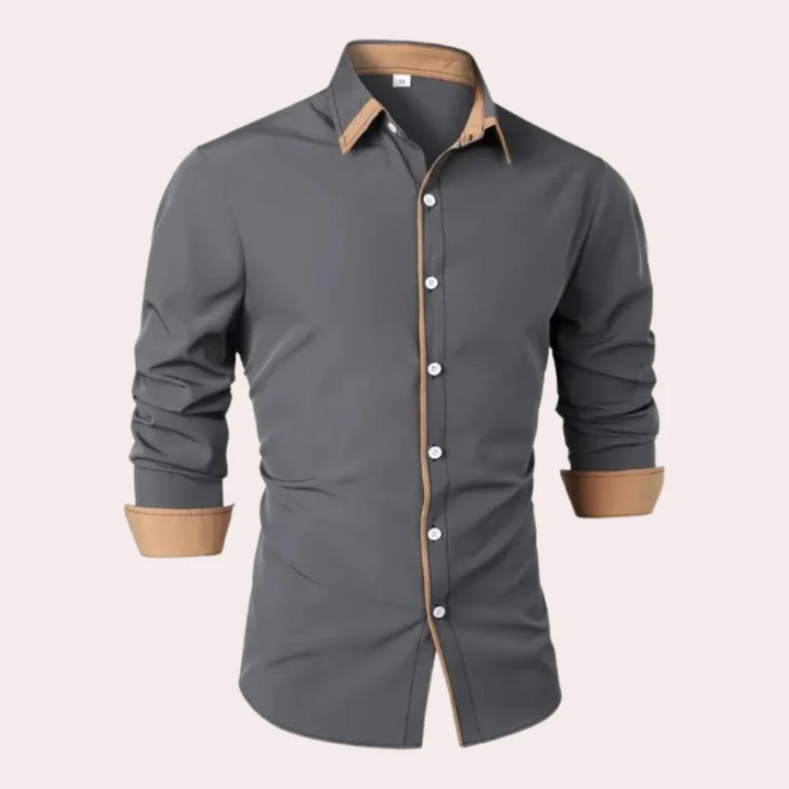 Men’s Two-Tone Button-Down Shirt