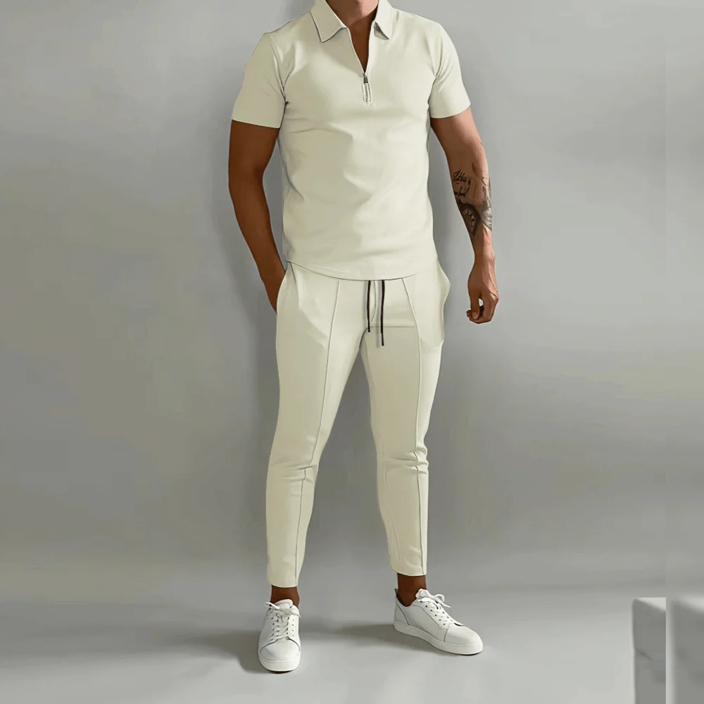 Men’s Polo and Slim-Fit Trouser Set