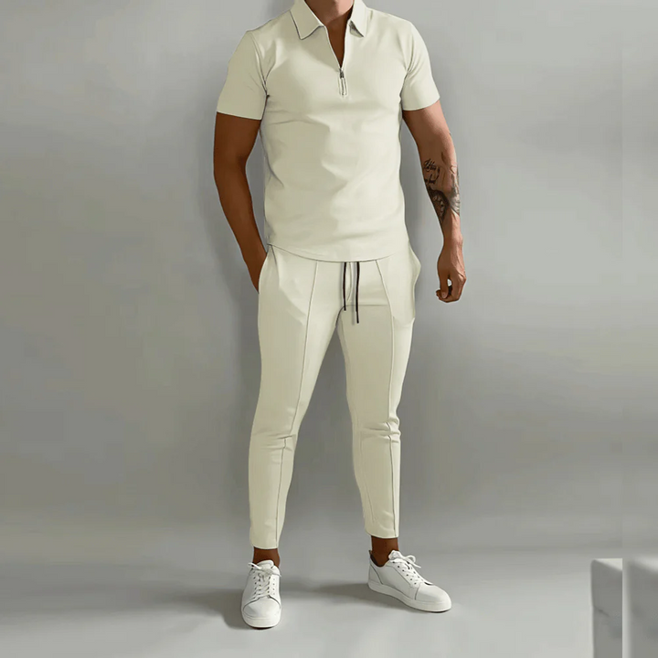 Men’s Polo and Slim-Fit Trouser Set