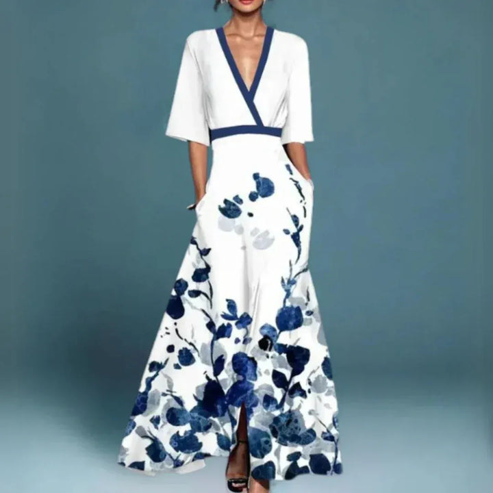 Women's Maxi Dress with Wrap-Style Bodice