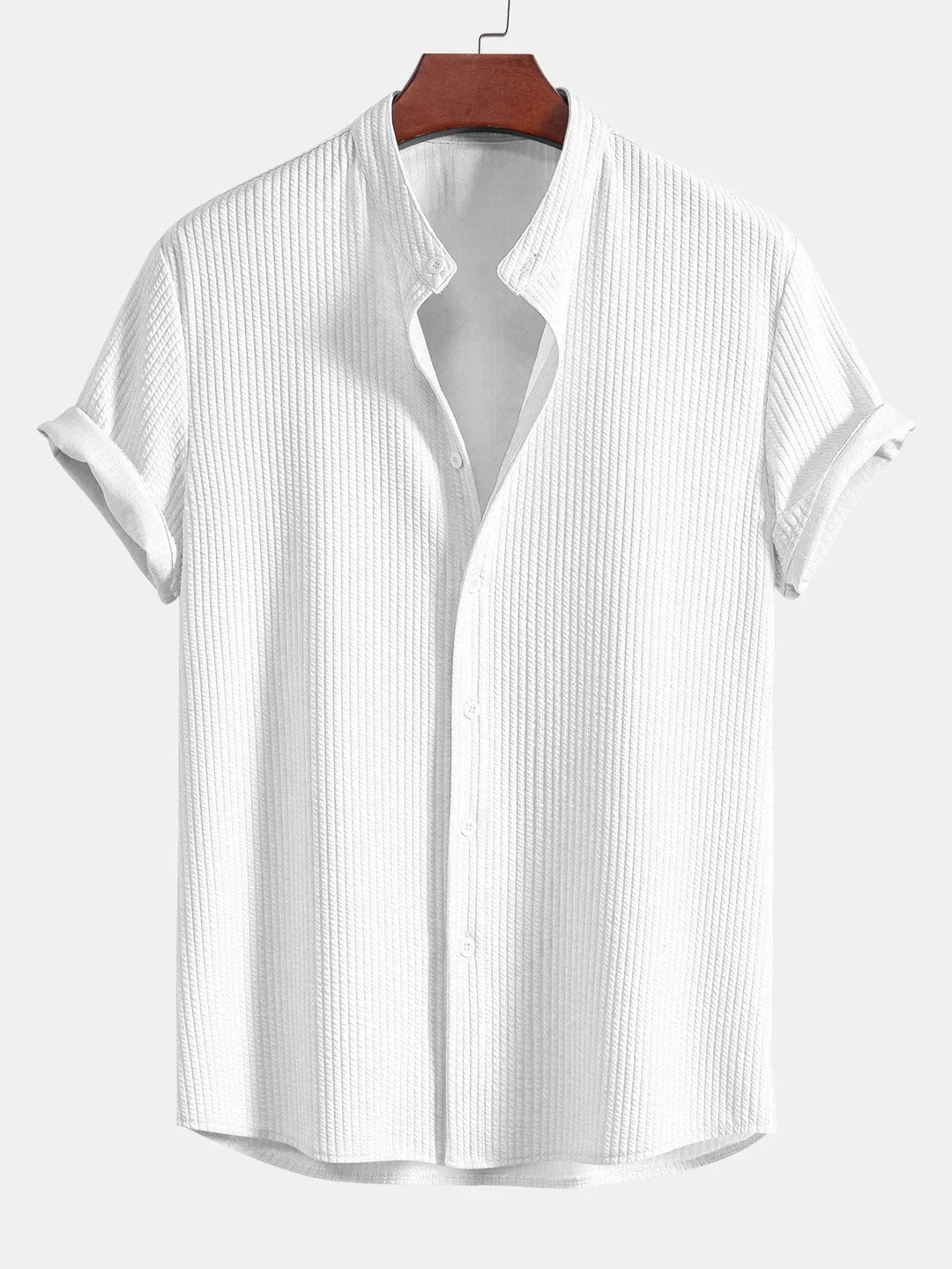 Men’s Short-Sleeve Band Collar Shirt