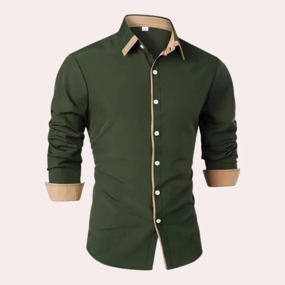 Men’s Two-Tone Button-Down Shirt