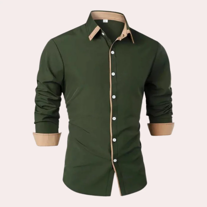 Men’s Two-Tone Button-Down Shirt