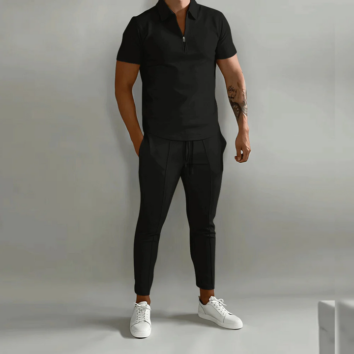 Men’s Polo and Slim-Fit Trouser Set