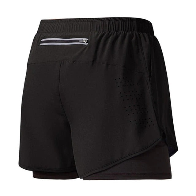 Men’s Double-Layer Shorts with Zippered Pocket
