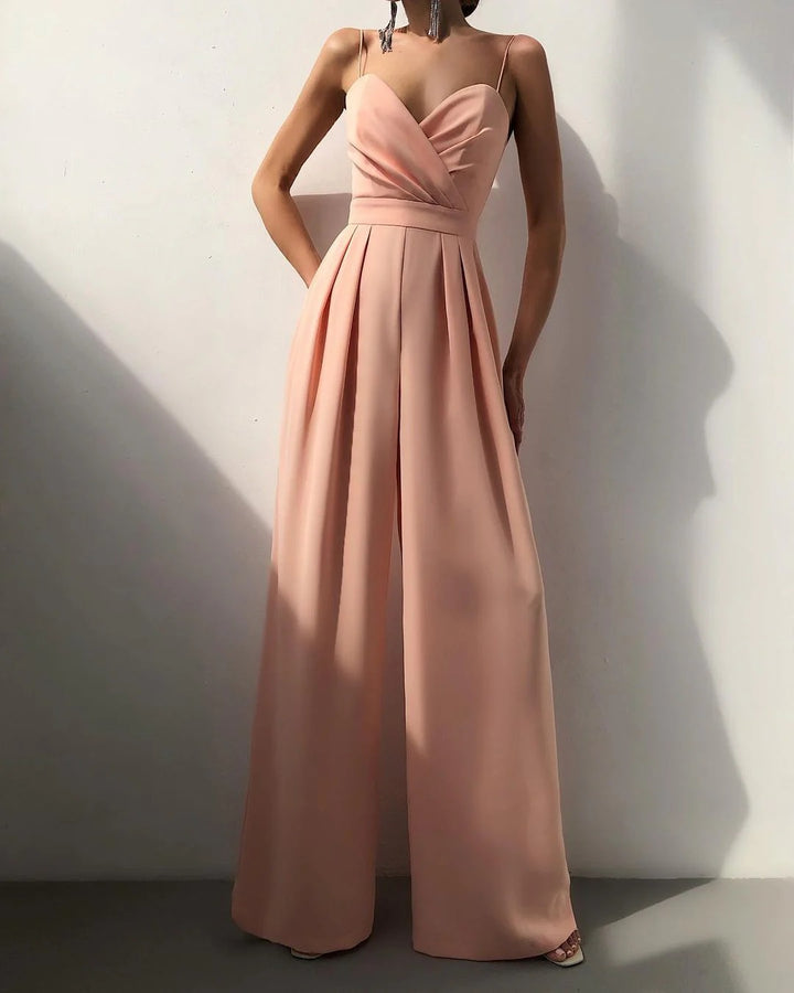 Women's Sweetheart Neckline Wide-Leg Jumpsuit