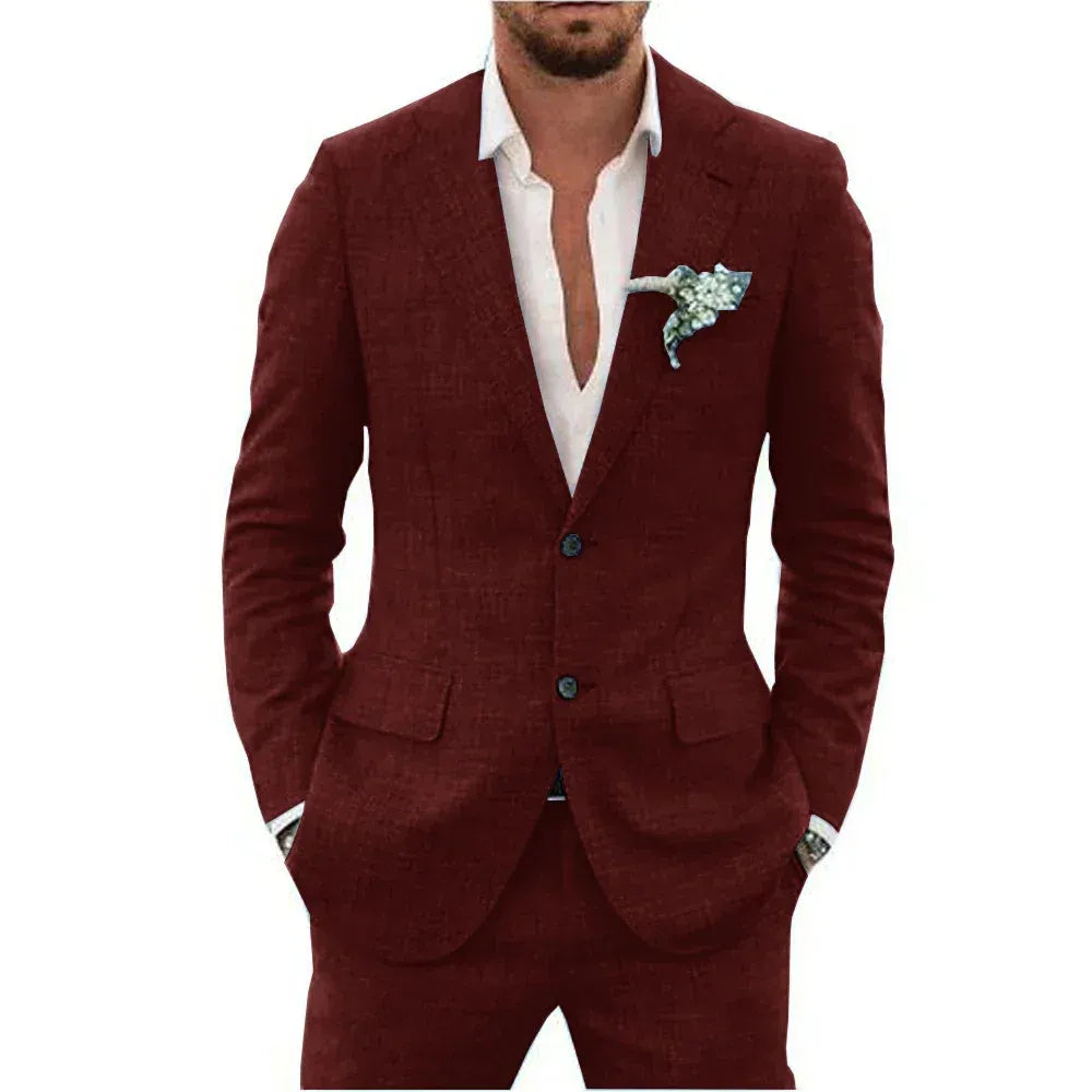 Men’s Slim-Fit Two-Piece Suit Set