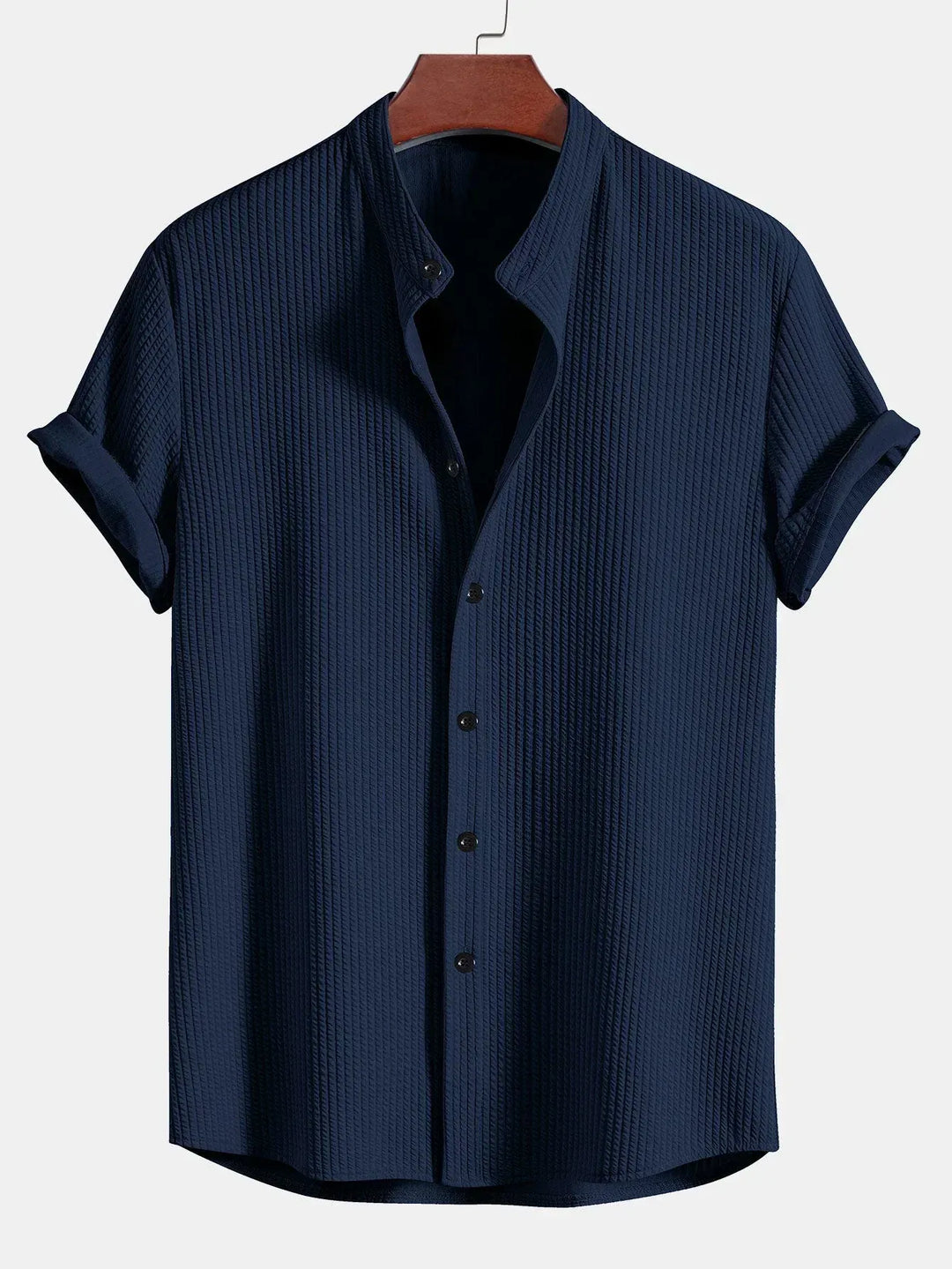 Men’s Short-Sleeve Band Collar Shirt