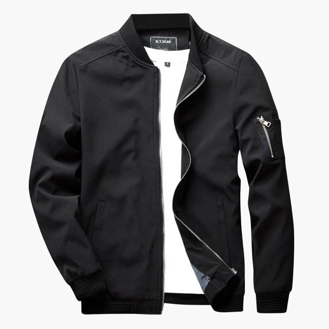Men's Bomber Jacket with Zippered Pocket