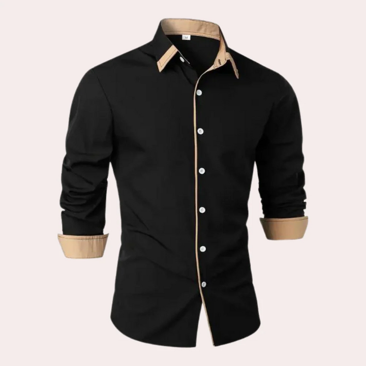 Men’s Two-Tone Button-Down Shirt