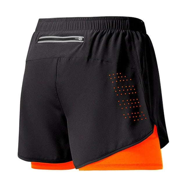 Men’s Double-Layer Shorts with Zippered Pocket
